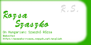 rozsa szaszko business card