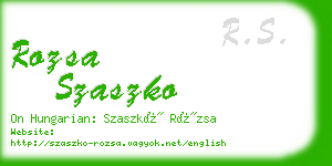 rozsa szaszko business card